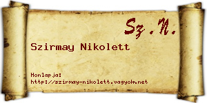 Szirmay Nikolett névjegykártya